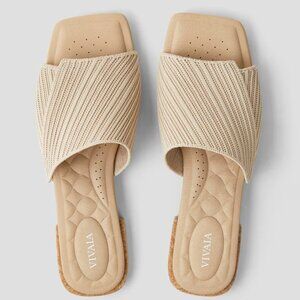 VIVAIA Streamline Slide Sandals (Maeve) in Almond